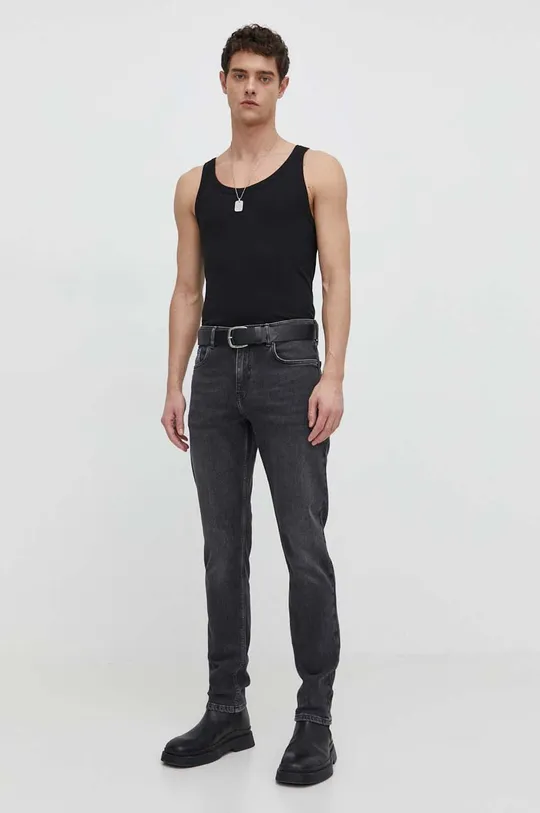szary Karl Lagerfeld Jeans jeansy Męski