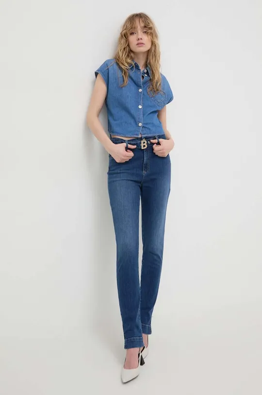 Джинсова сорочка Moschino Jeans блакитний