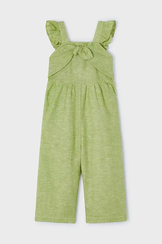 Otroška platnena obleka Mayoral zelena