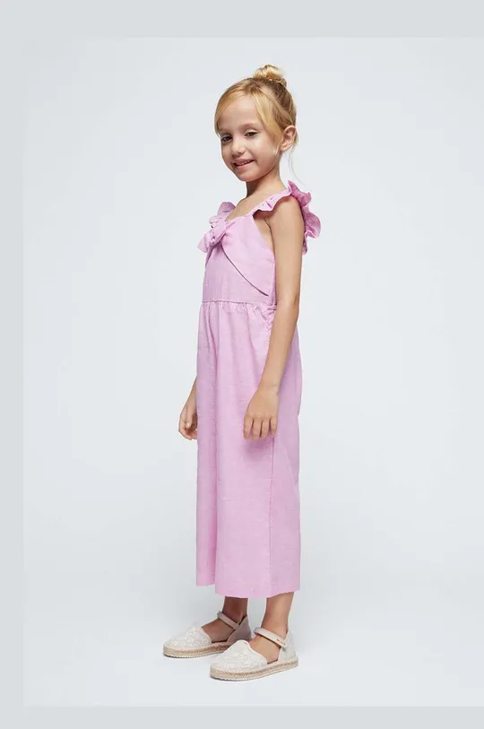 vijolična Otroška platnena obleka Mayoral Dekliški