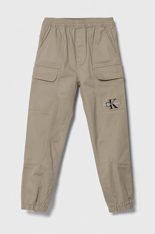 brązowy Calvin Klein Jeans spodnie dziecięce Chłopięcy