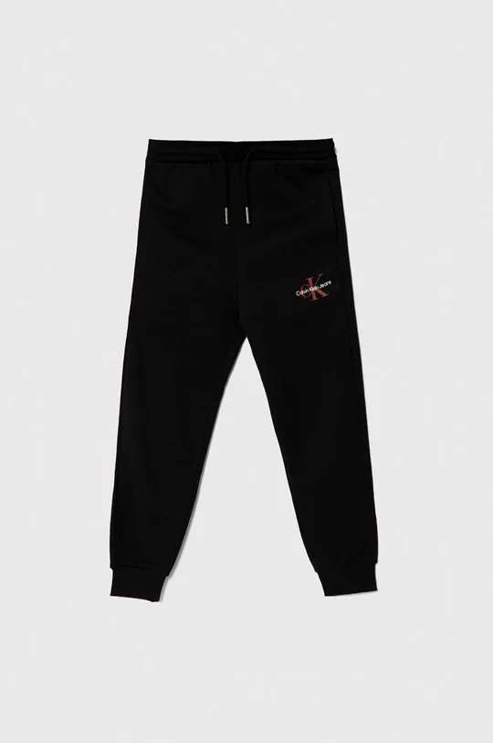 чёрный Детские хлопковые штаны Calvin Klein Jeans Для мальчиков
