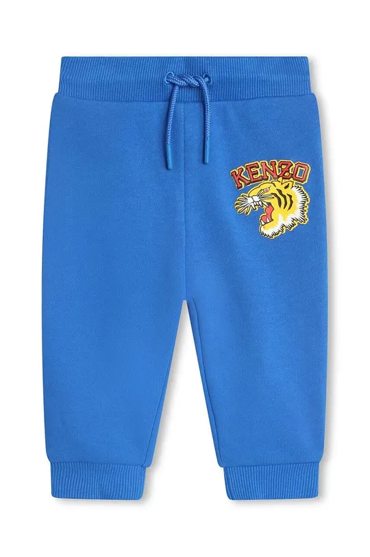 niebieski Kenzo Kids spodnie dresowe bawełniane dziecięce Chłopięcy