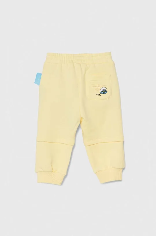 Бавовняні штани для немовлят Emporio Armani x The Smurfs жовтий