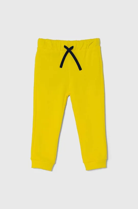 жовтий Дитячі бавовняні штани United Colors of Benetton Для хлопчиків