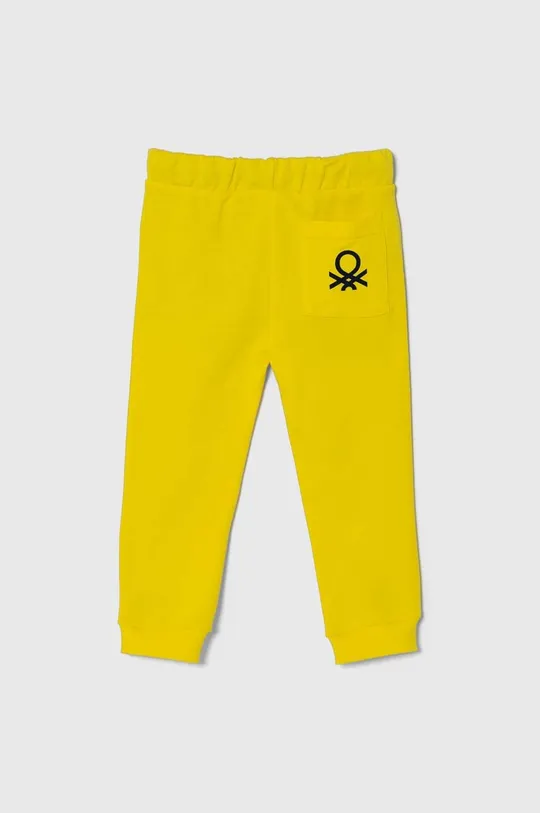 Παιδικό βαμβακερό παντελόνι United Colors of Benetton κίτρινο