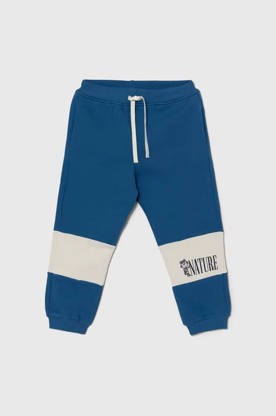 голубой Детские хлопковые штаны United Colors of Benetton Для мальчиков