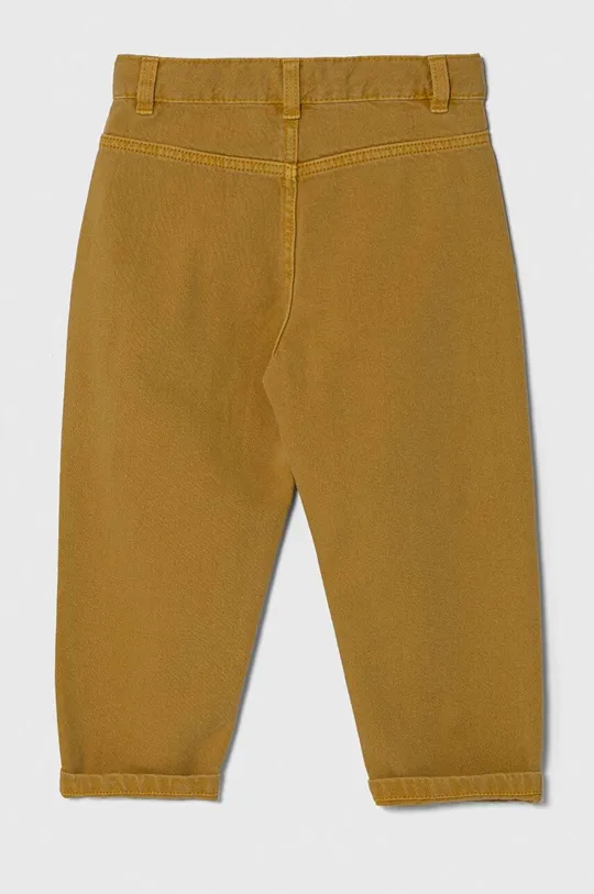 Dječje pamučne hlače United Colors of Benetton zlatna