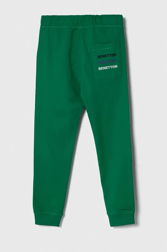 Дитячі бавовняні штани United Colors of Benetton зелений