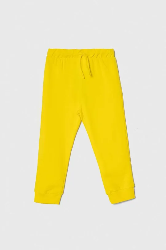 жовтий Дитячі бавовняні штани United Colors of Benetton Для хлопчиків