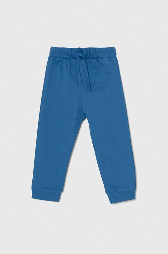 блакитний Дитячі бавовняні штани United Colors of Benetton Для хлопчиків