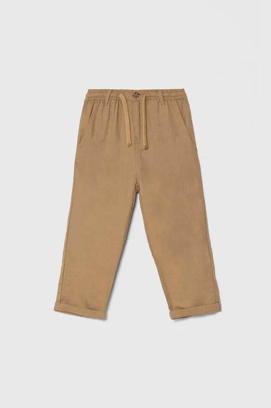 коричневый Детские льняные брюки United Colors of Benetton Для мальчиков