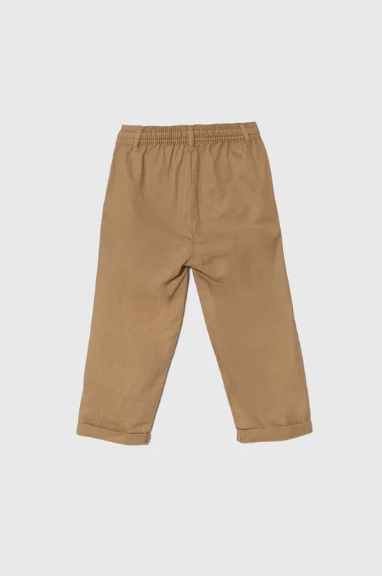 Детские льняные брюки United Colors of Benetton коричневый