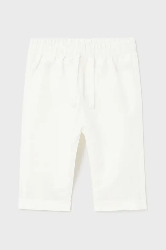 bela Otroške hlače s primesjo lanu Mayoral Newborn Fantovski