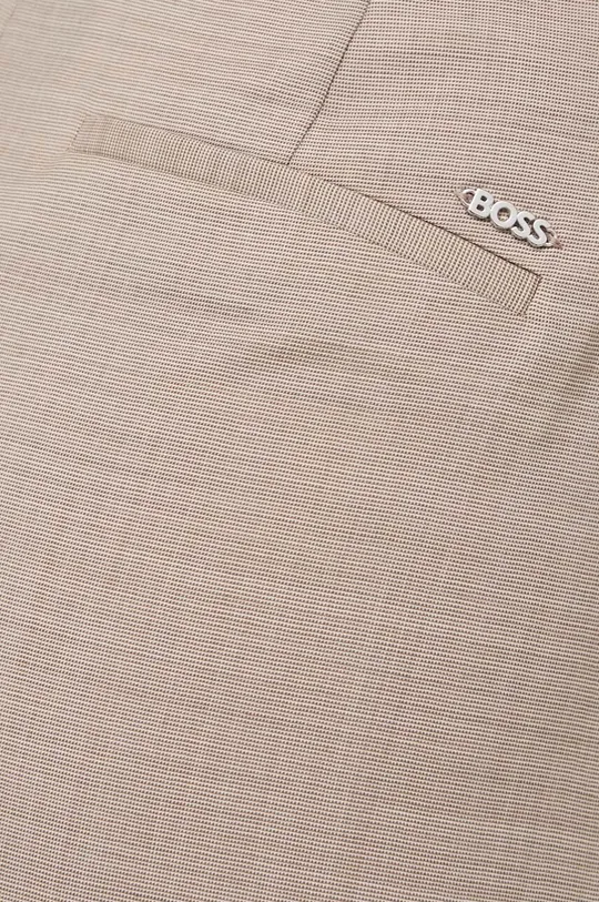 beżowy BOSS spodnie wełniane