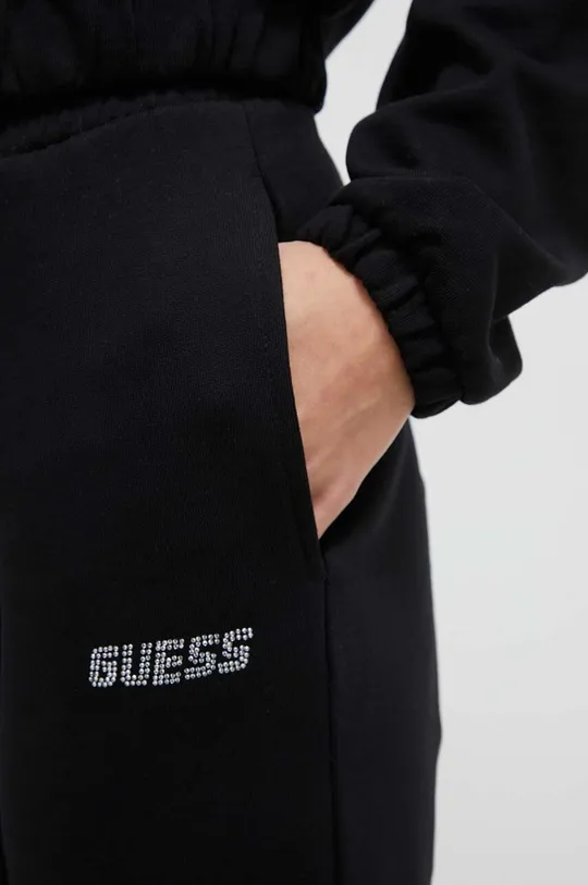 czarny Guess spodnie dresowe bawełniane ELEANORA