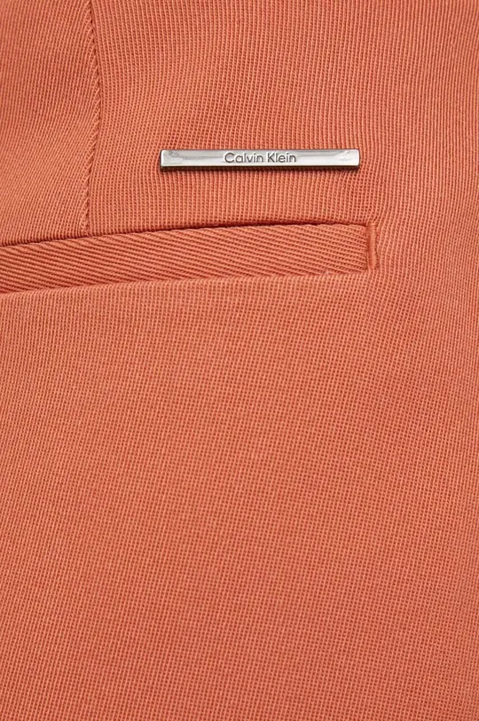 brązowy Calvin Klein spodnie z domieszką wełny