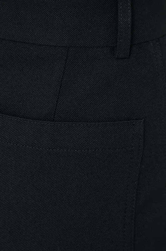 fekete Victoria Beckham nadrág gyapjú keverékből