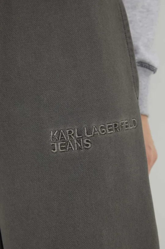 siva Bombažen spodnji del trenirke Karl Lagerfeld Jeans