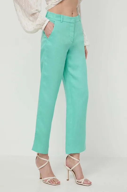 verde Luisa Spagnoli pantaloni in lino ARGANO Donna