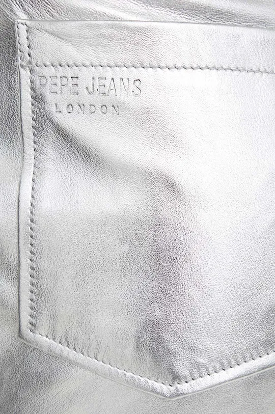 ασημί Δερμάτινο παντελόνι Pepe Jeans