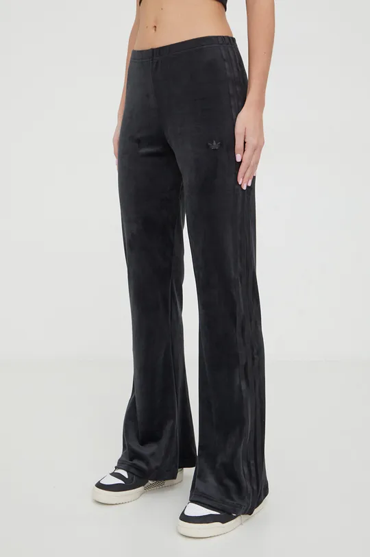 μαύρο Βελούδινο παντελόνι φόρμας adidas Originals Velvet