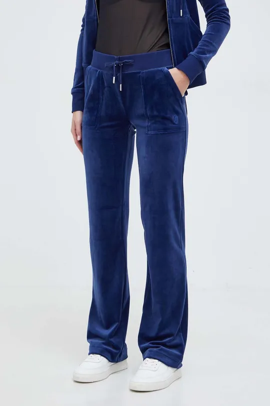 blu navy Juicy Couture pantaloni da tuta in velluto Donna