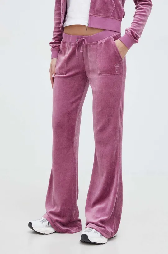 różowy Juicy Couture spodnie dresowe welurowe Damski