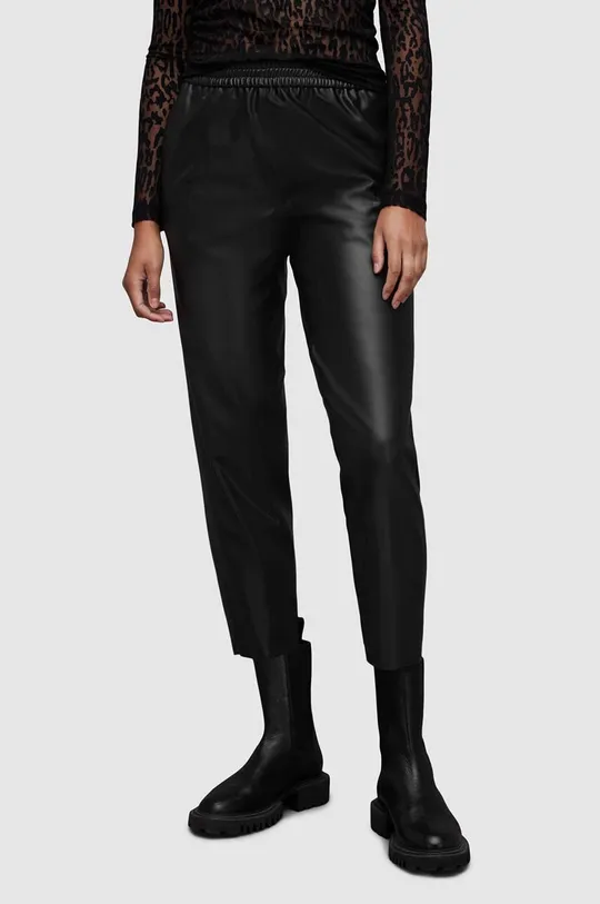 Δερμάτινο παντελόνι AllSaints Jen μαύρο