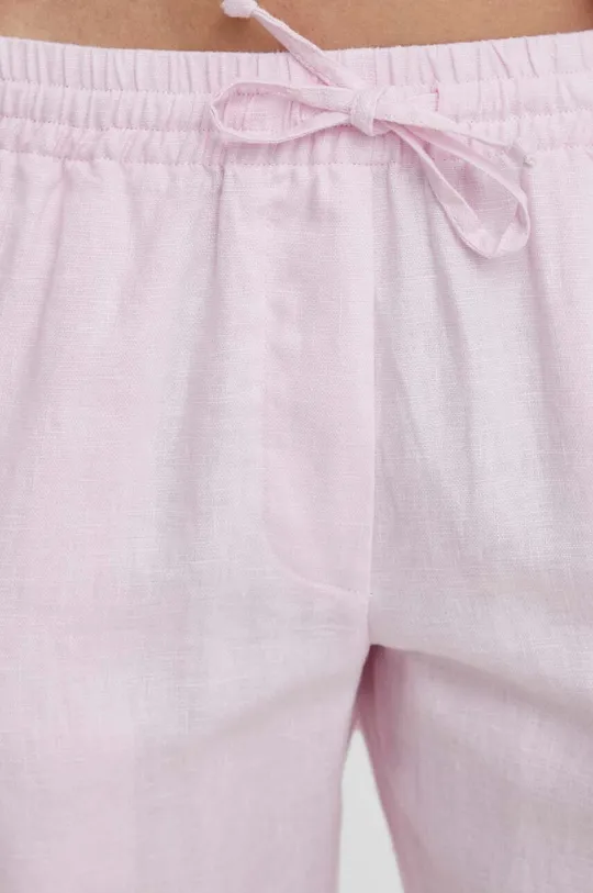 ροζ Λινό παντελόνι Samsoe Samsoe HOYS