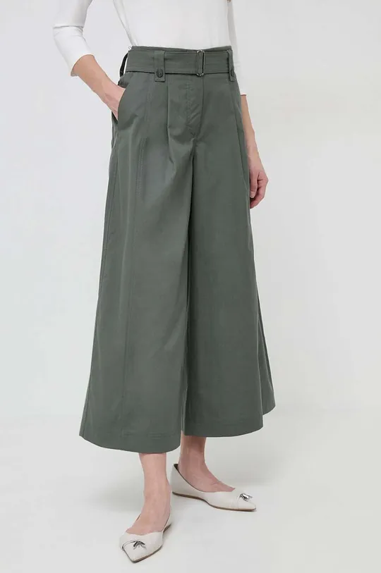 πράσινο Βαμβακερό παντελόνι Weekend Max Mara Γυναικεία