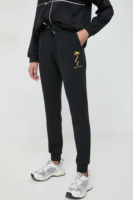 μαύρο Παντελόνι φόρμας Armani Exchange Γυναικεία