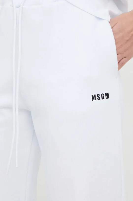 λευκό Βαμβακερό παντελόνι MSGM