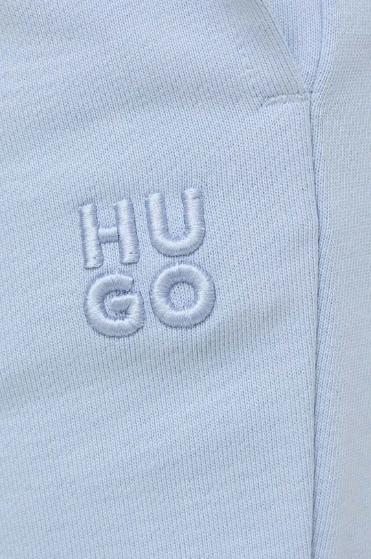 niebieski HUGO spodnie dresowe bawełniane