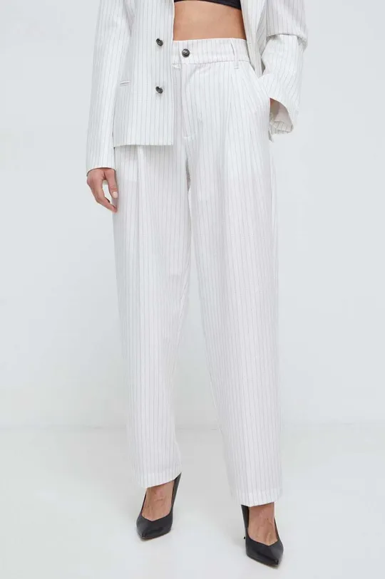 bijela Hlače Versace Jeans Couture Ženski