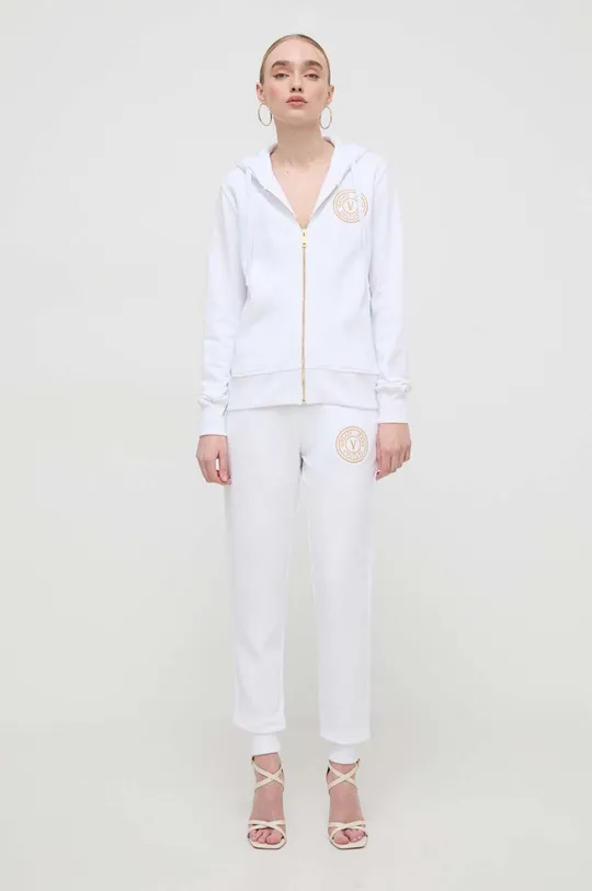 Versace Jeans Couture spodnie dresowe bawełniane biały