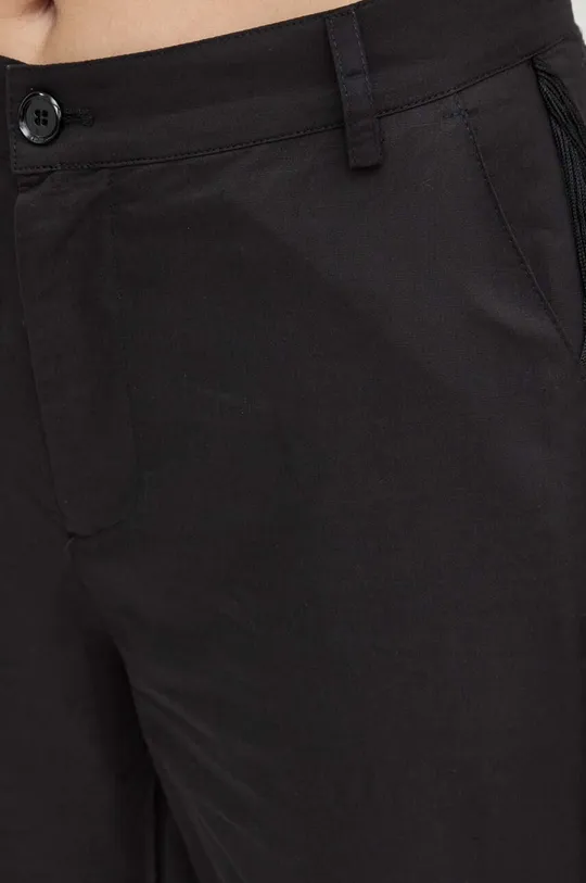 czarny Pinko spodnie z domieszką lnu