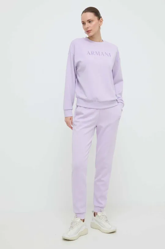 Παντελόνι φόρμας Armani Exchange μωβ