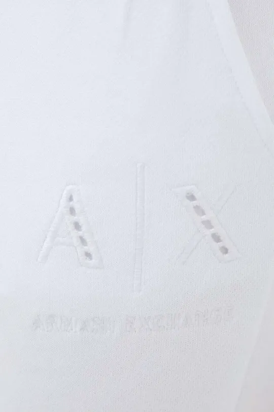 biały Armani Exchange spodnie dresowe bawełniane