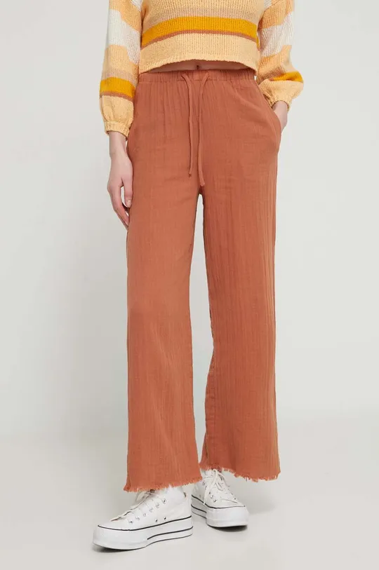 brązowy Billabong spodnie bawełniane Damski