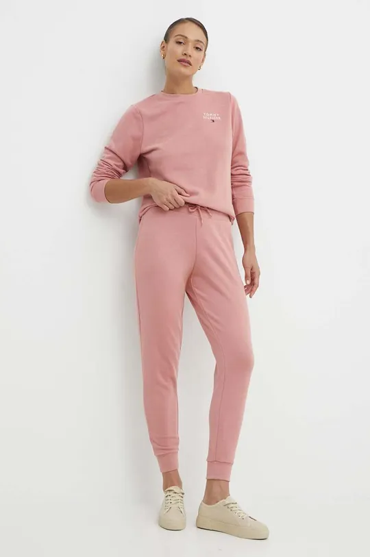 Tommy Hilfiger nadrág otthoni viseletre rózsaszín