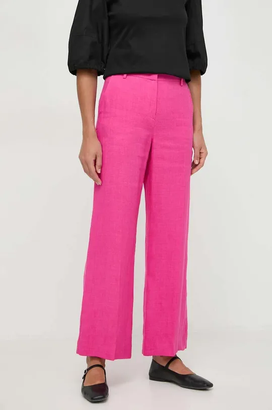 rosa Weekend Max Mara pantaloni in lino Donna