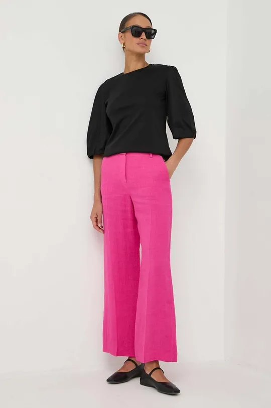 Weekend Max Mara pantaloni in lino rosa