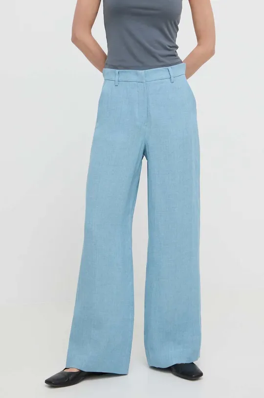 Lanene hlače Weekend Max Mara modra