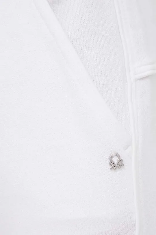 biały United Colors of Benetton spodnie dresowe bawełniane