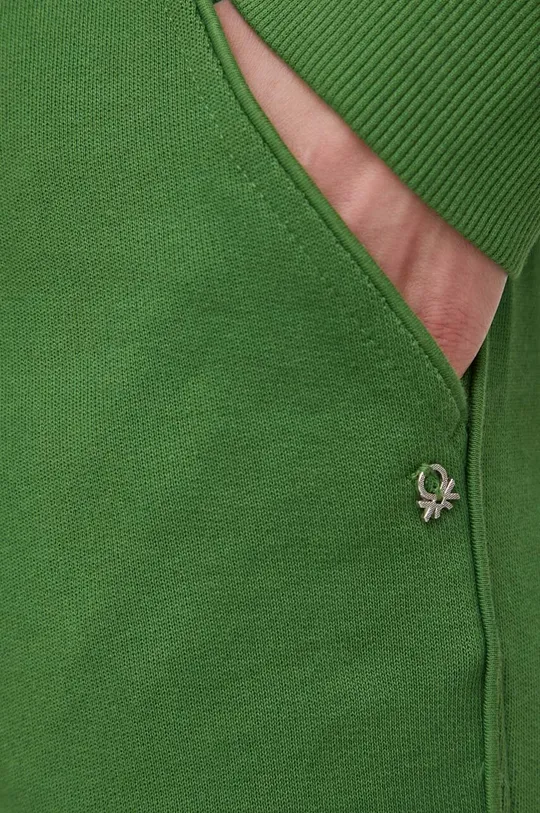 zielony United Colors of Benetton spodnie dresowe bawełniane