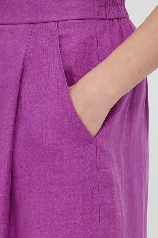 violetto United Colors of Benetton pantaloni in lino