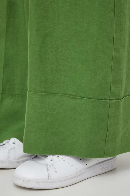 πράσινο Λινό παντελόνι United Colors of Benetton