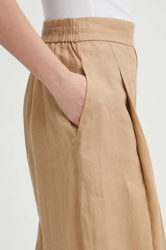 beige United Colors of Benetton pantaloni in lino