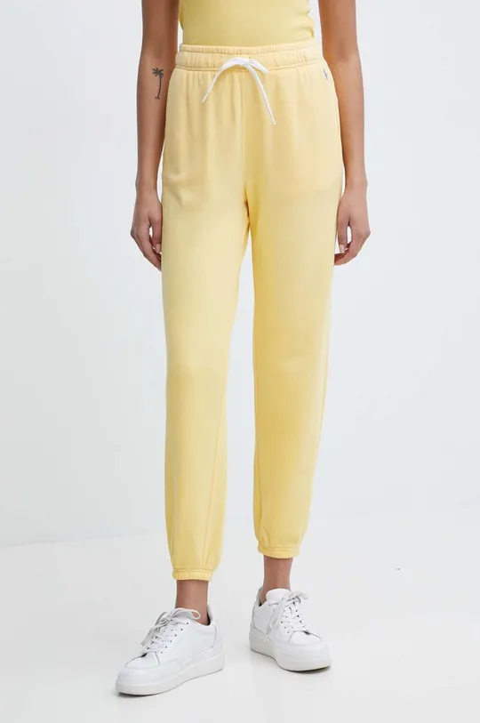 κίτρινο Βαμβακερό παντελόνι Polo Ralph Lauren Γυναικεία